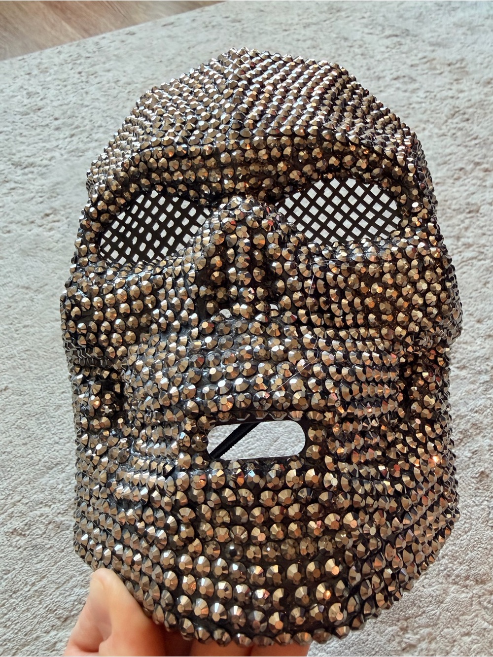 Dazzling Rhinestone Skull Full Face Masquerade Mask Halloween - Picture 4 of 5